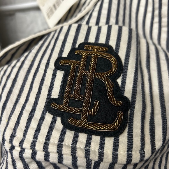 NWT Lauren Ralph Lauren Black Cream Gold Rope Logo Blazer Vintage Size 4 Pockets - Picture 5 of 7